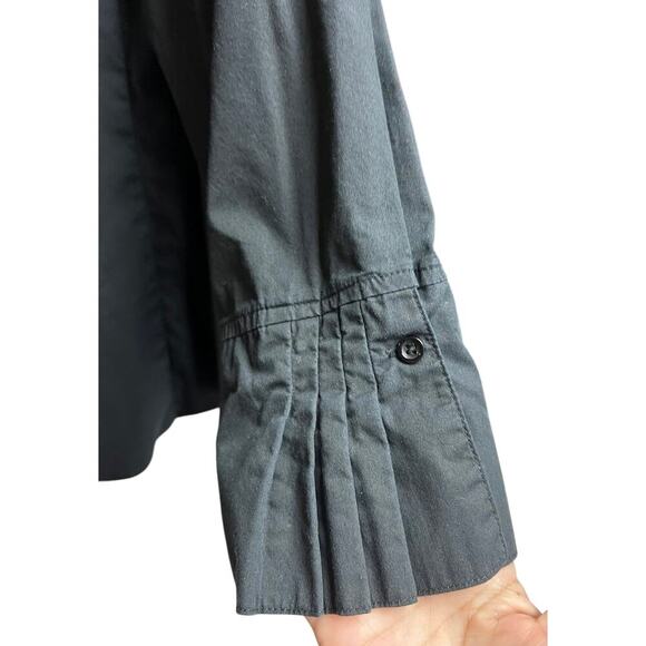 Soft Surroundings Black Button Up Pleated Collar Cuffs Women's Shirt 3X - Picture 5 of 7